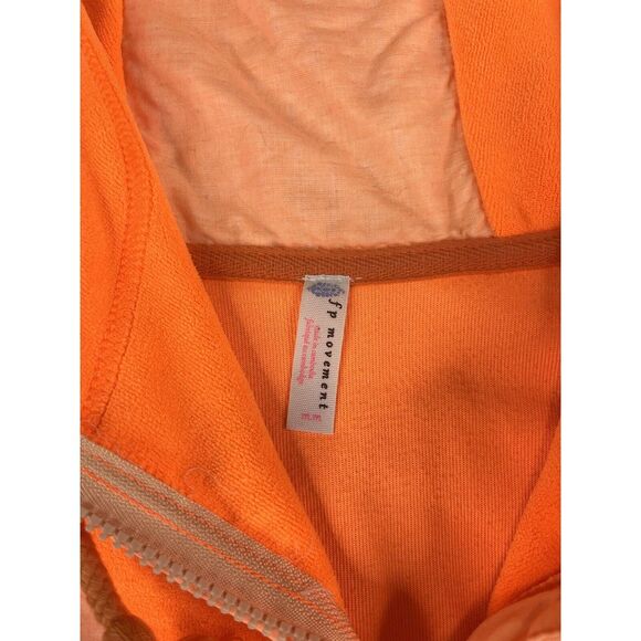 Free People Movement FP Hoodie Womens (M) Orange Let it Go Sweatshirt Oversized - Picture 6 of 7